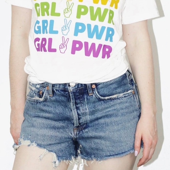 Agolde Parker Cut Off Shorts In Rock Steady Size 29 - Picture 1 of 8